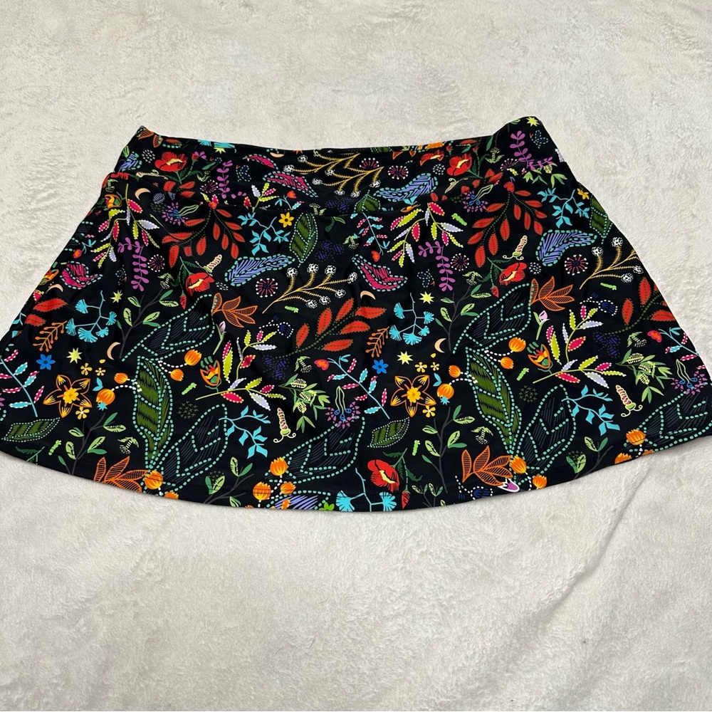 Vibrant Floral Bikini Skirt